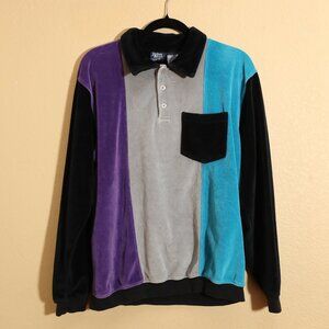 *SOLD* John Blair Vintage Velour Long Sleeve Polo (M)